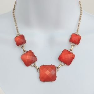 EUC Gold tone and red choker